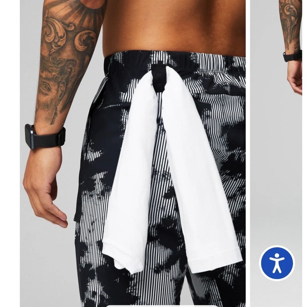 Fabletics Mens The One Jogger Black White Tie Dye Stripe PT2252152-8771-22240 M - Picture 2 of 9